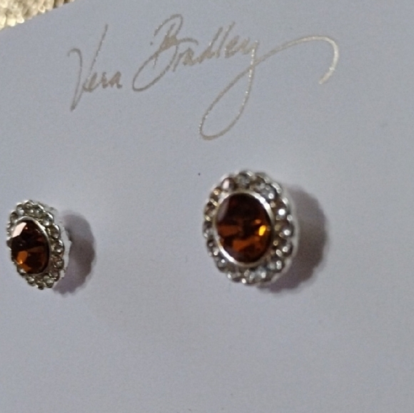 VERA BRADLEY Yellow Topaz Earrings Set In Silver! - Picture 8 of 10